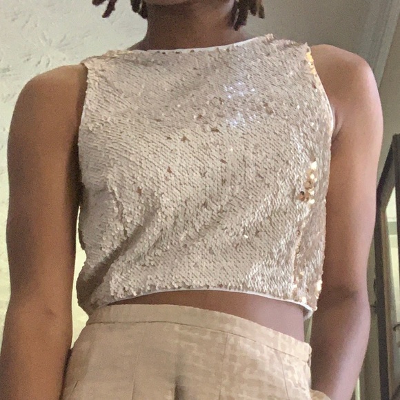 gold sequin crop top forever 21
